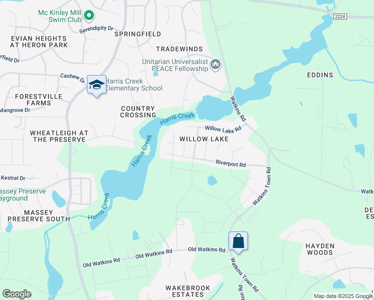map of restaurants, bars, coffee shops, grocery stores, and more near 3204 Leebrook Road in Raleigh
