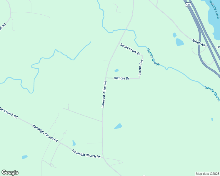 map of restaurants, bars, coffee shops, grocery stores, and more near 5346 Ramseur Julian Road in Liberty