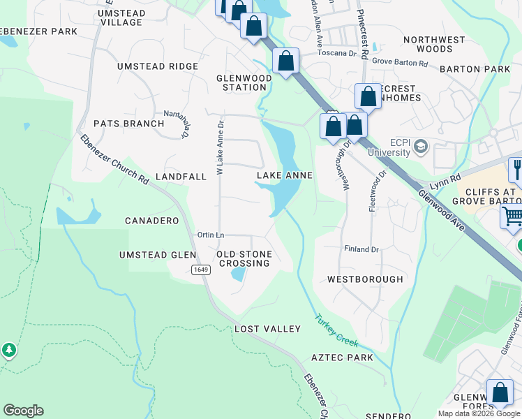 map of restaurants, bars, coffee shops, grocery stores, and more near 8105 Park Side Drive in Raleigh