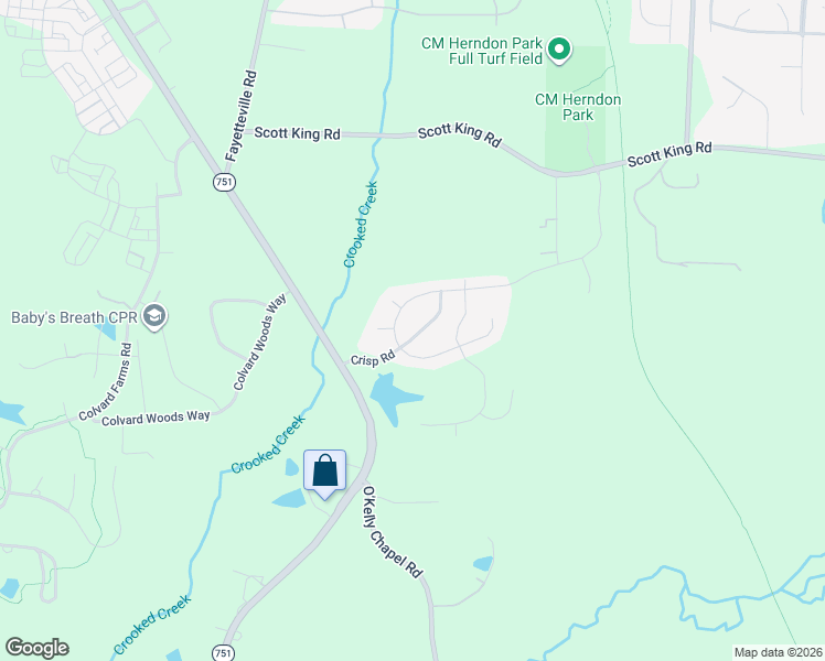 map of restaurants, bars, coffee shops, grocery stores, and more near 207 Crisp Road in Durham