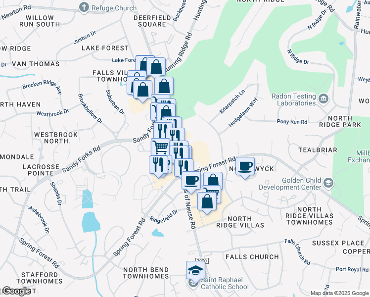 map of restaurants, bars, coffee shops, grocery stores, and more near 6326 State Road 2000 in Raleigh