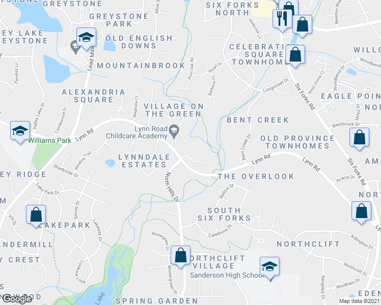 map of restaurants, bars, coffee shops, grocery stores, and more near 933 Hearthridge Court in Raleigh