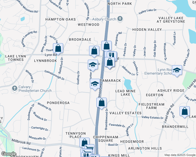 map of restaurants, bars, coffee shops, grocery stores, and more near 6151 Jeffreys Grove School Road in Raleigh