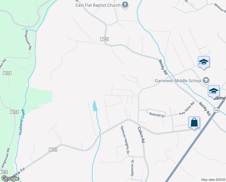 map of restaurants, bars, coffee shops, grocery stores, and more near 210-2630 Highland Way in Lenoir