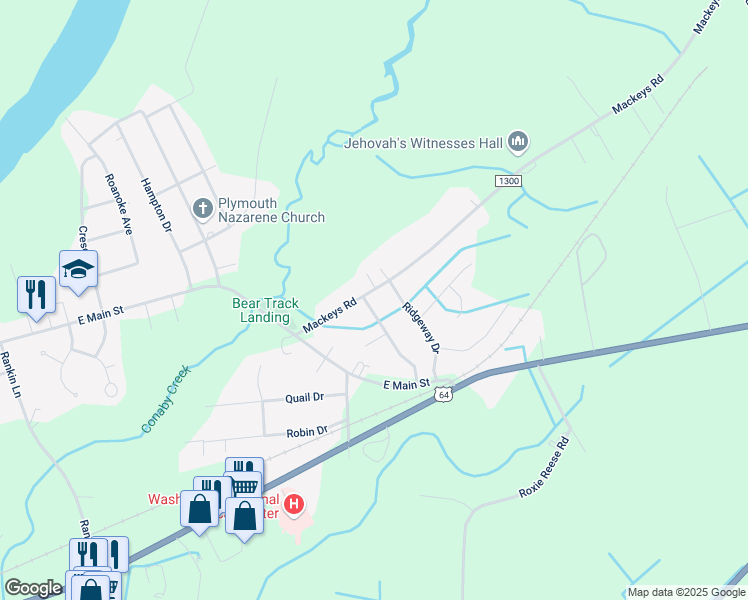map of restaurants, bars, coffee shops, grocery stores, and more near 105 Jackson Heights Drive in Plymouth