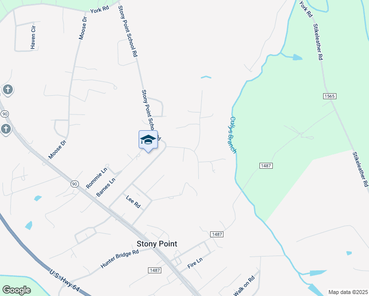map of restaurants, bars, coffee shops, grocery stores, and more near Dejarnette Lane in Stony Point