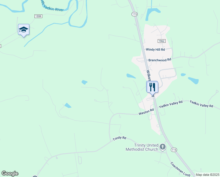 map of restaurants, bars, coffee shops, grocery stores, and more near 154 Beckham Road in Statesville