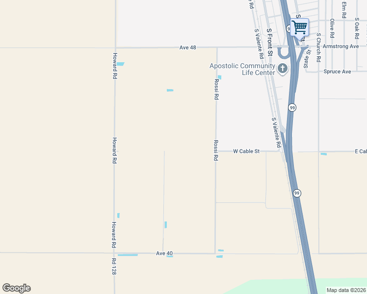 map of restaurants, bars, coffee shops, grocery stores, and more near 556 West Cable Street in Earlimart
