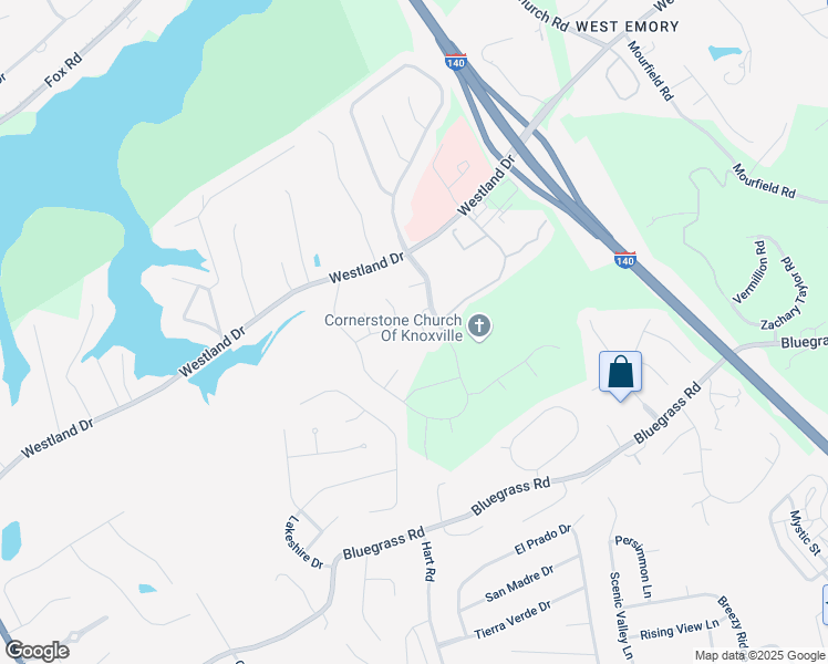 map of restaurants, bars, coffee shops, grocery stores, and more near 1215 Barton Place Lane in Knoxville