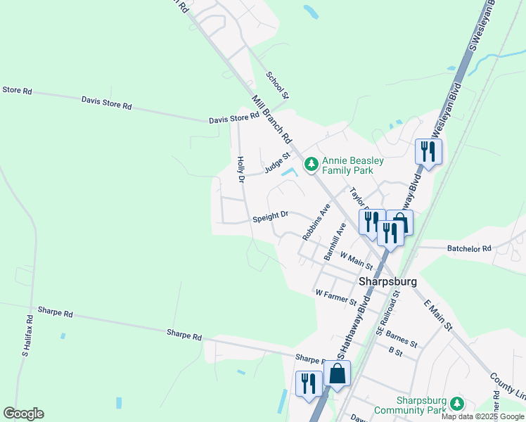 map of restaurants, bars, coffee shops, grocery stores, and more near 232 Kentucky Avenue in Rocky Mount