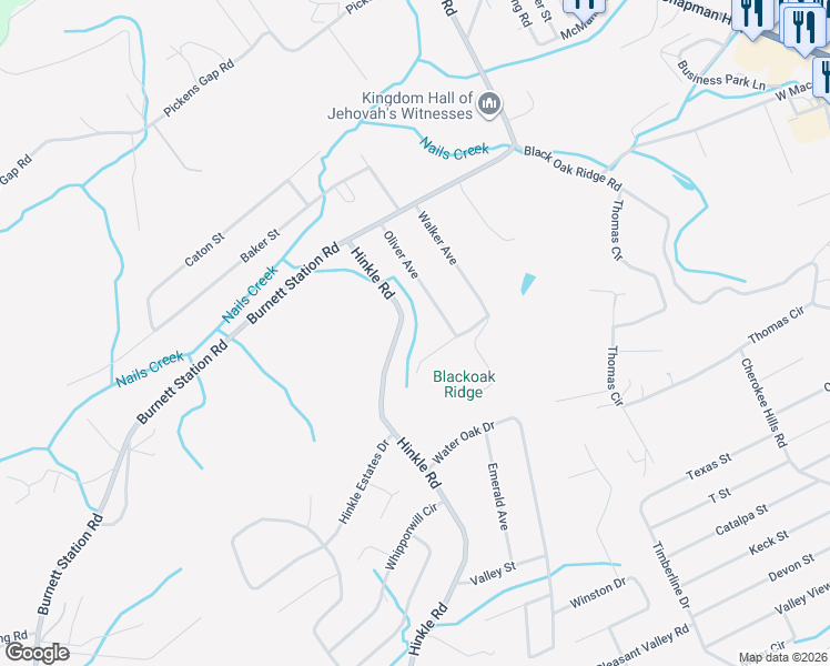 map of restaurants, bars, coffee shops, grocery stores, and more near 813 Hinkle Road in Seymour