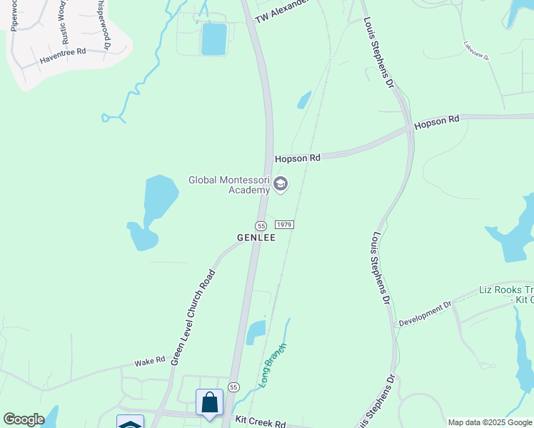 map of restaurants, bars, coffee shops, grocery stores, and more near Kit Creek Road in Durham County