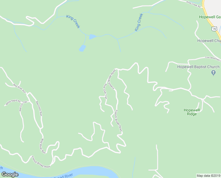 map of restaurants, bars, coffee shops, grocery stores, and more near 1290 French Broad Parkway in Marshall