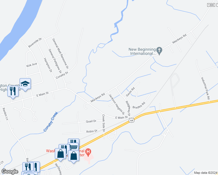 map of restaurants, bars, coffee shops, grocery stores, and more near 51 Mackeys Road in Plymouth