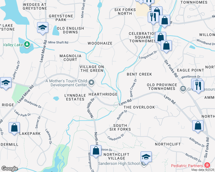 map of restaurants, bars, coffee shops, grocery stores, and more near 1110 Villa Green Court in Raleigh