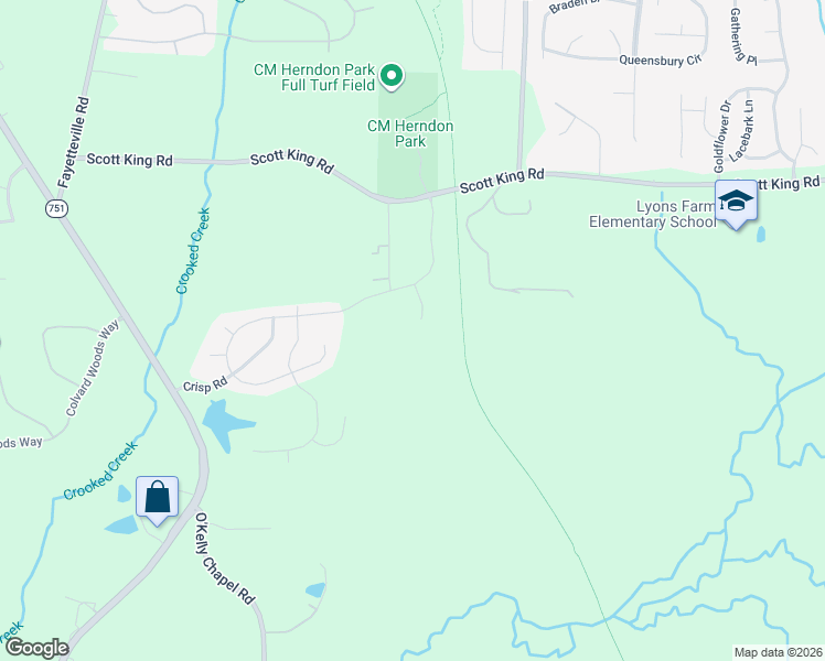 map of restaurants, bars, coffee shops, grocery stores, and more near 116 Lofty Heights Drive in Durham
