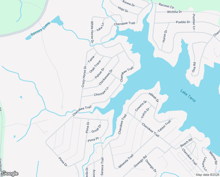 map of restaurants, bars, coffee shops, grocery stores, and more near 54 Choctaw Lane in Crossville