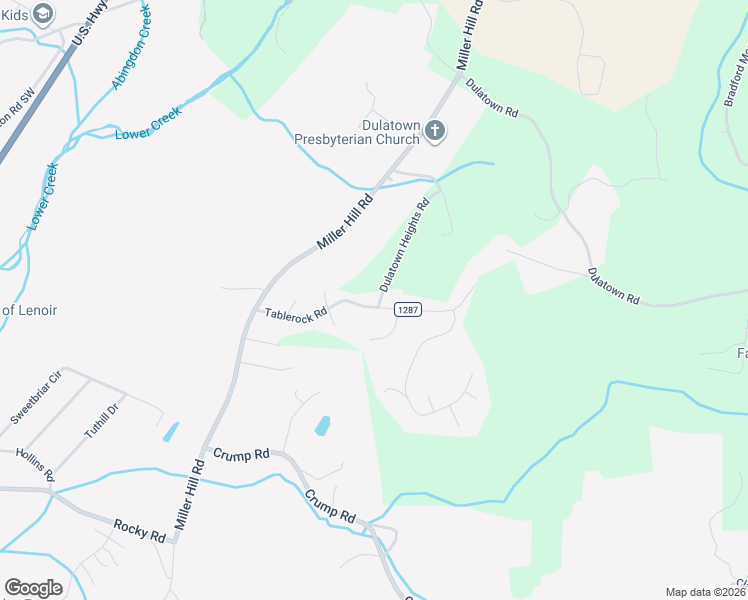 map of restaurants, bars, coffee shops, grocery stores, and more near 2680 Tablerock Road in Lenoir