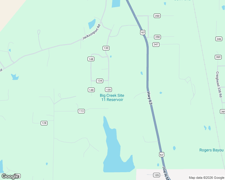 map of restaurants, bars, coffee shops, grocery stores, and more near 603 County Road 130 in Craighead County