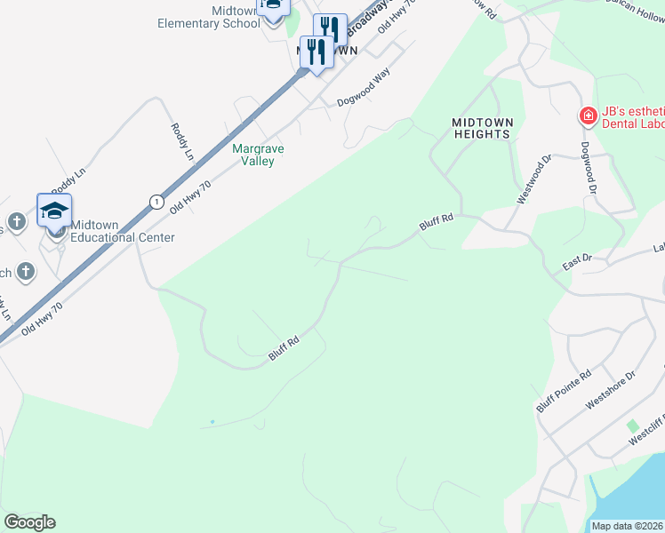 map of restaurants, bars, coffee shops, grocery stores, and more near 105 Montcrest Ln in Harriman