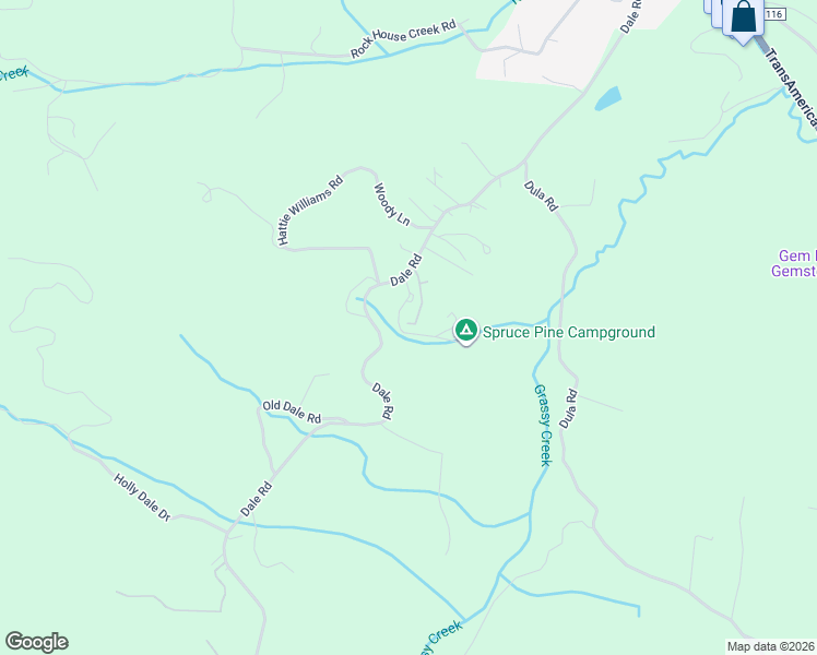 map of restaurants, bars, coffee shops, grocery stores, and more near 12129 Spruce Pine Campground Road in Spruce Pine