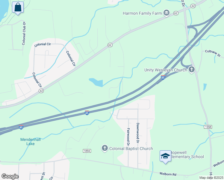 map of restaurants, bars, coffee shops, grocery stores, and more near 4354 Jerry Street in Trinity