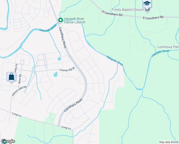 map of restaurants, bars, coffee shops, grocery stores, and more near 960 Ryecroft Lane in Franklin