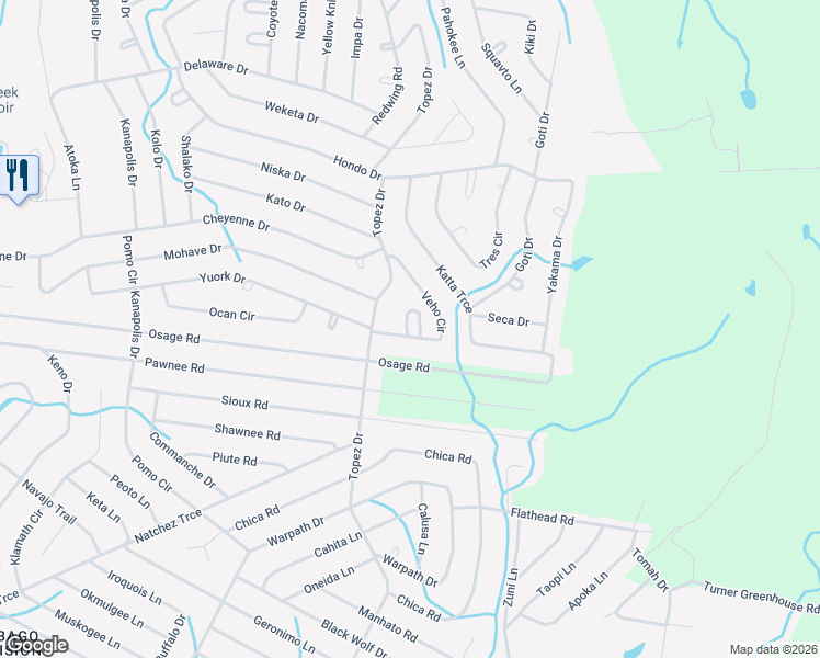 map of restaurants, bars, coffee shops, grocery stores, and more near 942 Veho Circle in Crossville