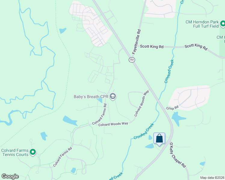 map of restaurants, bars, coffee shops, grocery stores, and more near 134 Edward Booth Lane in Durham
