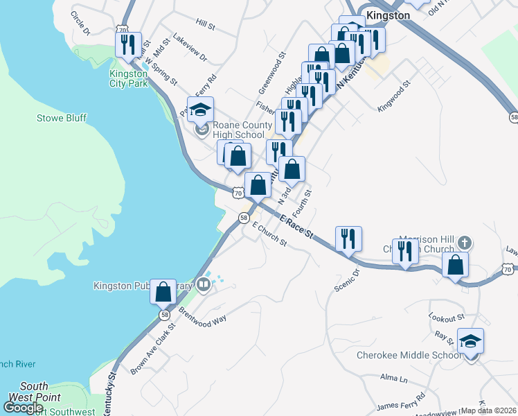 map of restaurants, bars, coffee shops, grocery stores, and more near in 