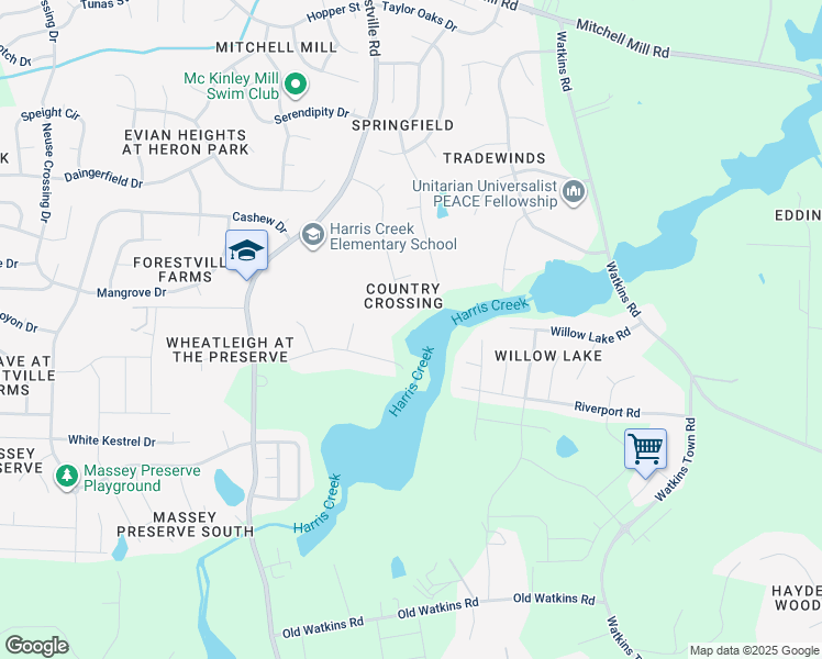 map of restaurants, bars, coffee shops, grocery stores, and more near 3300 Cartway Lane in Raleigh