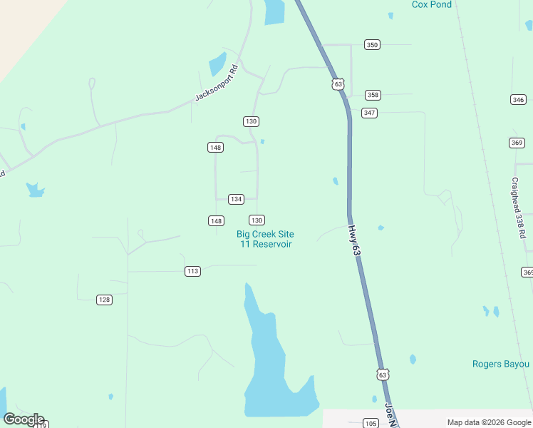 map of restaurants, bars, coffee shops, grocery stores, and more near 603 County Road 130 in Craighead County