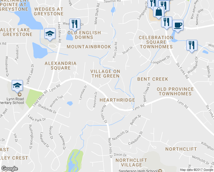 map of restaurants, bars, coffee shops, grocery stores, and more near 1132 Villa Green Court in Raleigh