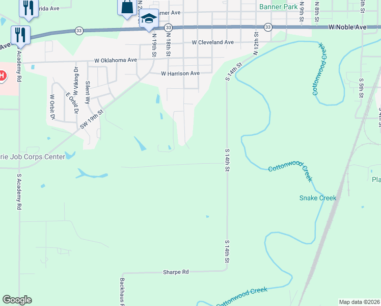 map of restaurants, bars, coffee shops, grocery stores, and more near 703 Lombardy Road in Guthrie