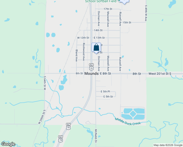 map of restaurants, bars, coffee shops, grocery stores, and more near in Mounds