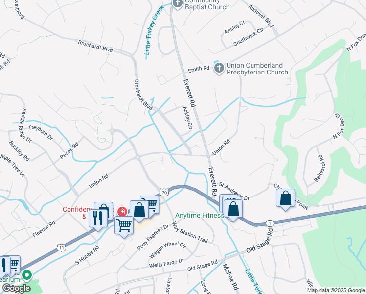 map of restaurants, bars, coffee shops, grocery stores, and more near 205 Brochardt Boulevard in Knoxville