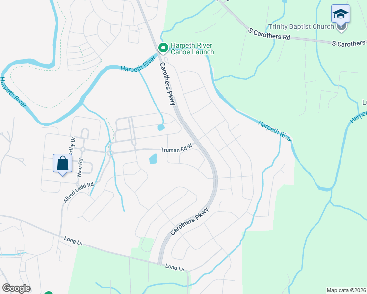 map of restaurants, bars, coffee shops, grocery stores, and more near 169 Princess Circle in Franklin
