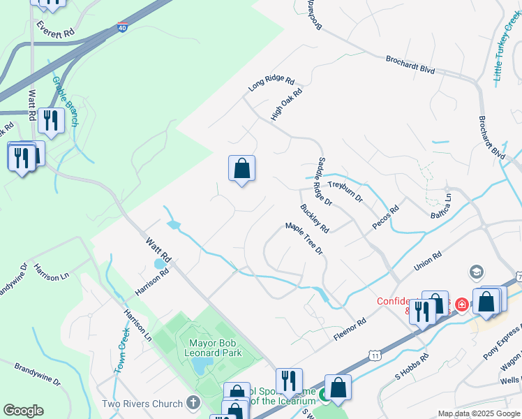 map of restaurants, bars, coffee shops, grocery stores, and more near 431 Sweetgum Drive in Knoxville
