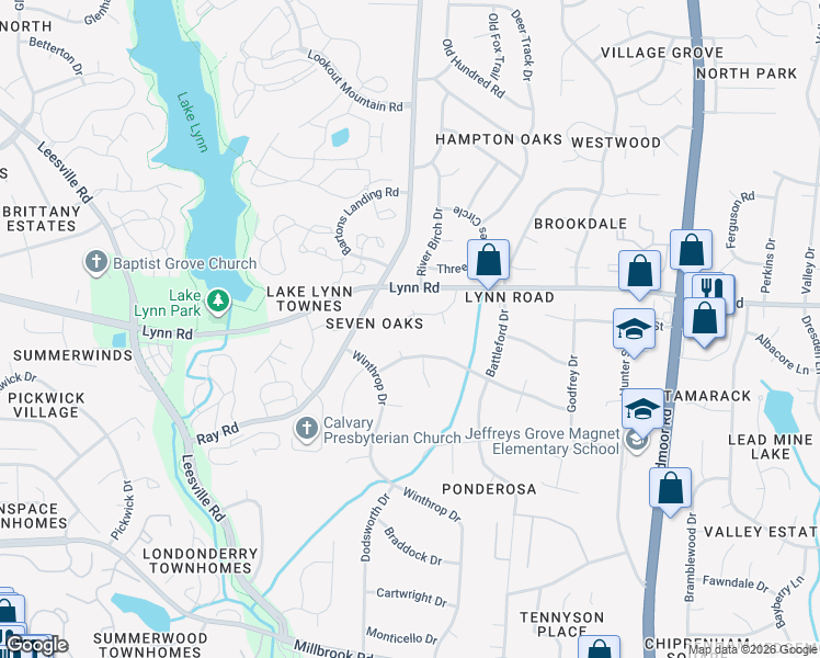 map of restaurants, bars, coffee shops, grocery stores, and more near 2812 Seclusion Court in Raleigh