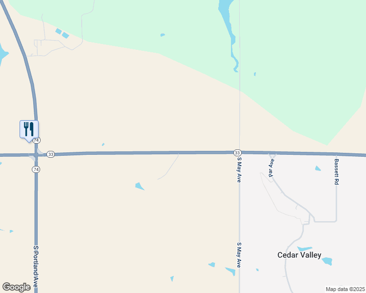 map of restaurants, bars, coffee shops, grocery stores, and more near 11650 Oklahoma 33 in Guthrie