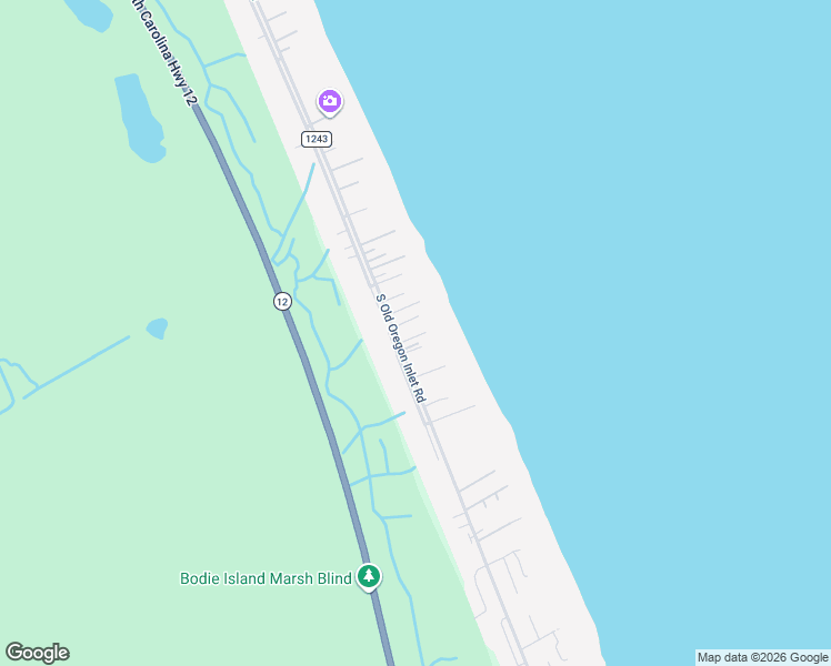 map of restaurants, bars, coffee shops, grocery stores, and more near 9421 South Old Oregon Inlet Road in Nags Head