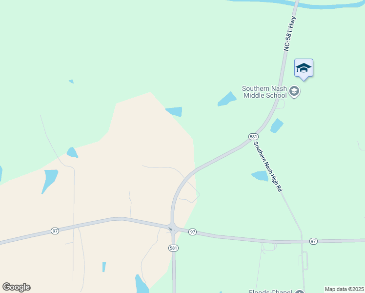 map of restaurants, bars, coffee shops, grocery stores, and more near 5862 North Carolina 581 in Spring Hope