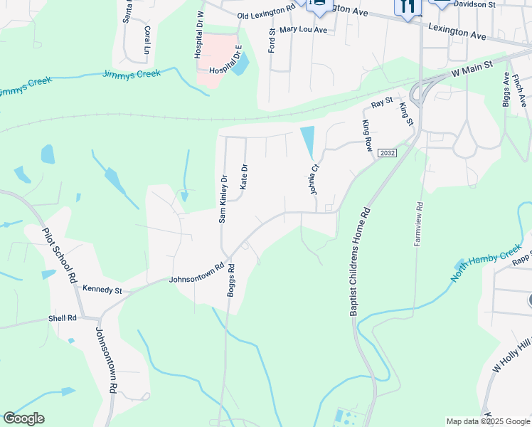 map of restaurants, bars, coffee shops, grocery stores, and more near 1052 Johnsontown Road in Thomasville