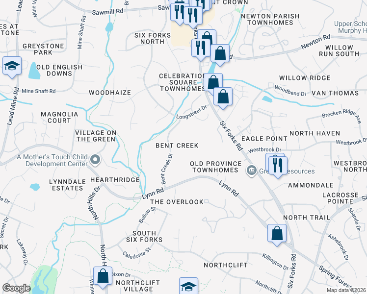 map of restaurants, bars, coffee shops, grocery stores, and more near 6718 Chauncey Drive in Raleigh