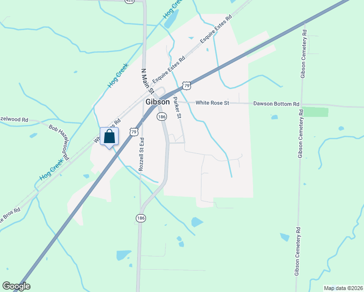 map of restaurants, bars, coffee shops, grocery stores, and more near 520 Parker Street in Gibson