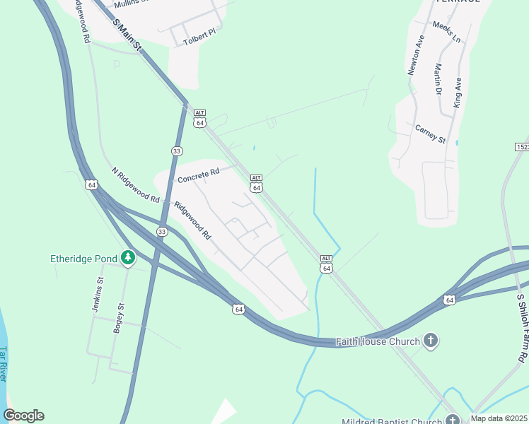 map of restaurants, bars, coffee shops, grocery stores, and more near 30 North Lucky Lane in Tarboro