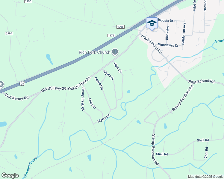 map of restaurants, bars, coffee shops, grocery stores, and more near 303 Myers Drive in Thomasville
