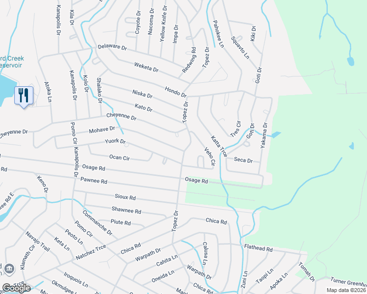 map of restaurants, bars, coffee shops, grocery stores, and more near 1171 Mohave Drive in Crossville