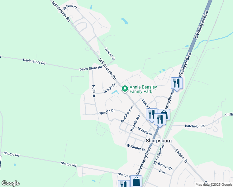 map of restaurants, bars, coffee shops, grocery stores, and more near 184 Kentucky Avenue in Rocky Mount