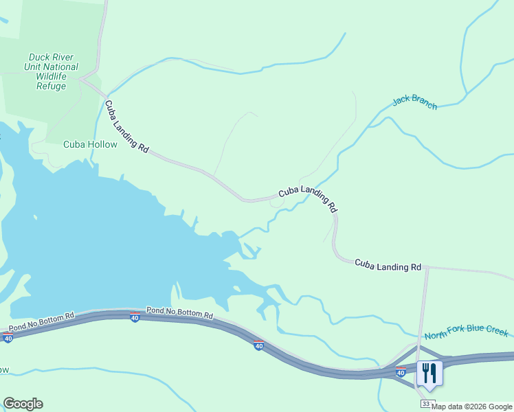 map of restaurants, bars, coffee shops, grocery stores, and more near 7141 Cuba Landing Road in Waverly